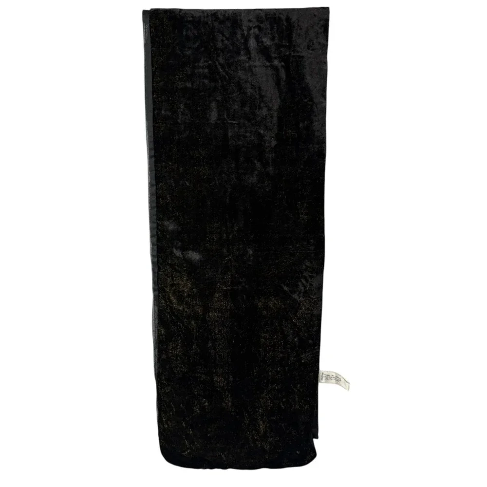 Oscar de la Renta Studio Evening Scarf Unisex Black Velvet Gold Metallic Formal